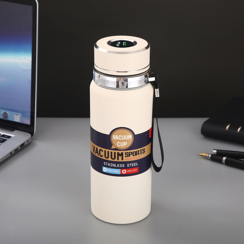新型304ステンレス知能顕温保温カップ茶水分離泡茶カップ屋外携帯運動水筒|undefined