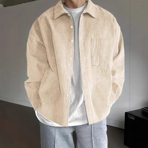 Men's corduroy jacket, Korean style, trendy and stylish, long-sleeved, Japanese retro style, perfect for autumn, versatile and easy to match Men's corduroy jacket, Korean style, trendy and stylish, long-sleeved, Japanese retro style, perfect for autumn, versatile and easy to match