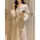 South Korea ins women's early spring new nightgown women's pure cotton gauze bathrobe long color polka dot homewear nightgown