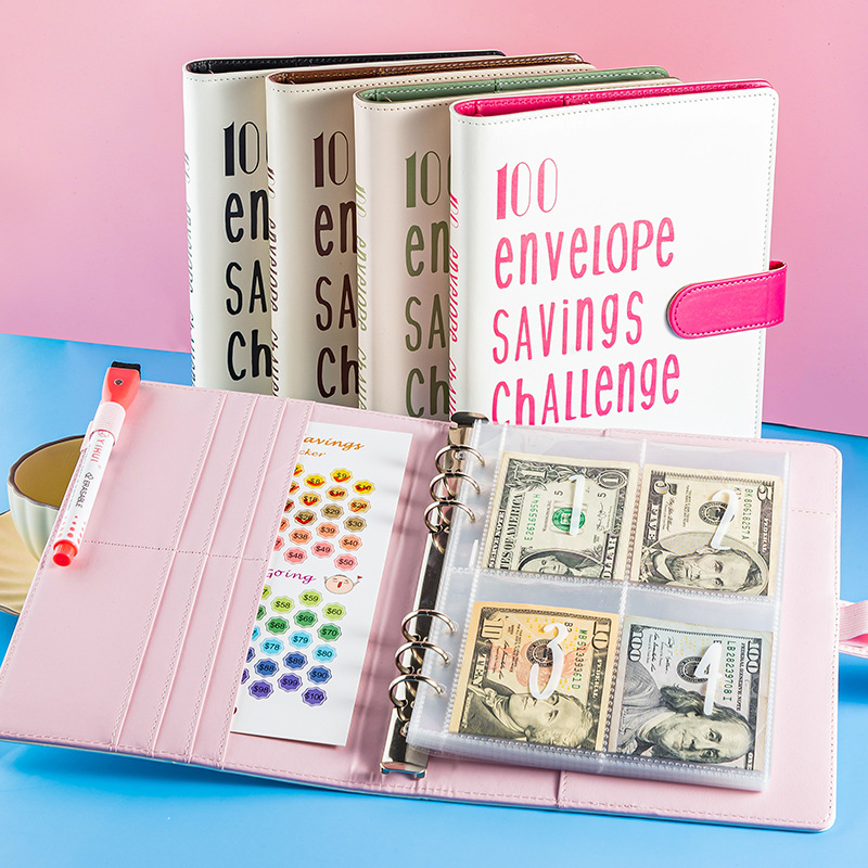 100 Envelope Challenge Couple's100-day Money Saving Challenge Loose-leaf Cash Budget Savings Book