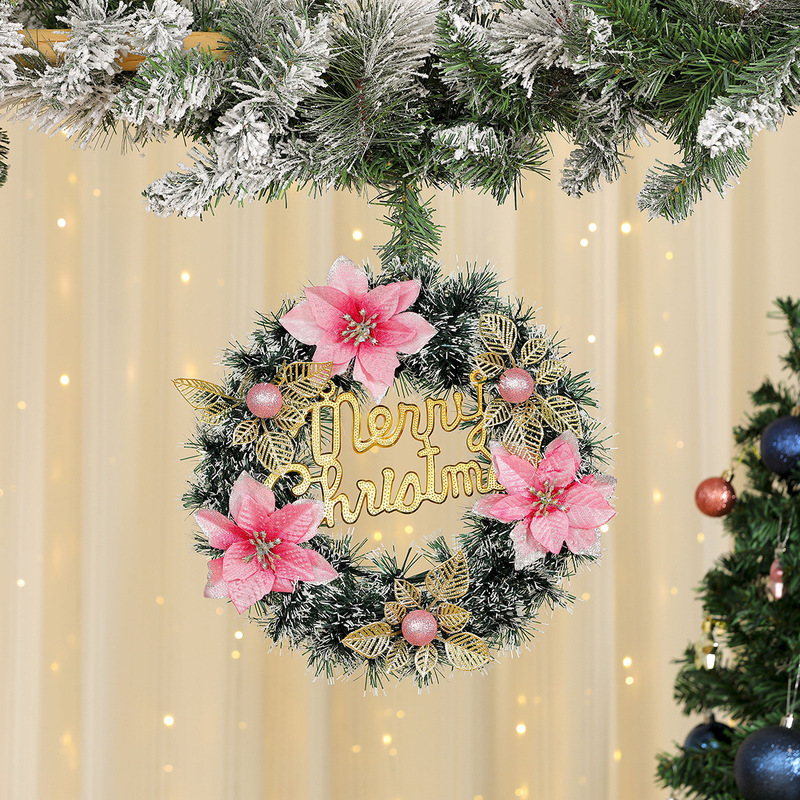 国境を越えた新しいクリスマス装飾花輪クリスマスガーランドホテルショッピングモール装飾ドア吊り松葉装飾品|undefined
