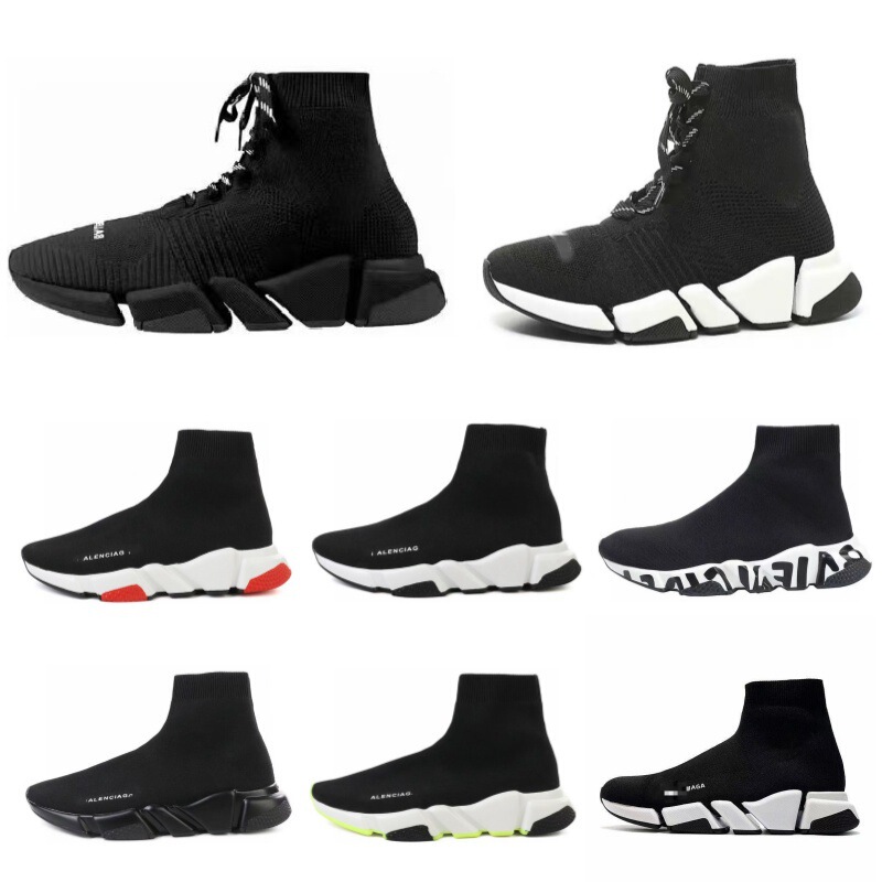 Cross-border export Paris socks, men's high-top knitted sock boots, sporty and trendy casual shoes, air-cushioned thick-soled trendy shoes, women's style