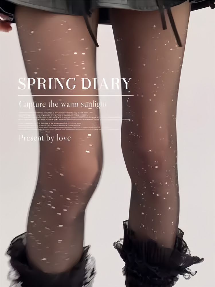 Sparkling Galaxy Pure Desire Sequin Stockings Women Pantyhose White Silk Autumn Winter Ultra-thin Sexy Ballet Style_voghion.com