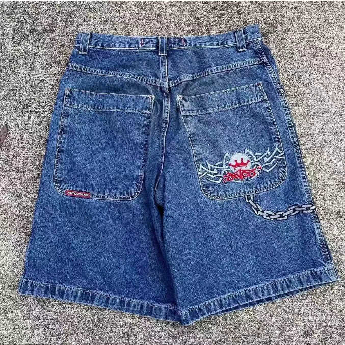 Джинсовые шорты, хип‑хоп готика, свободный крой, размеры S–XXL