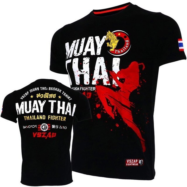 Men's Muay Thai T-Shirt Running Fitness Short-Sleeved Boxing Wrestling Sportswear Summer Breathable Quick-Drying