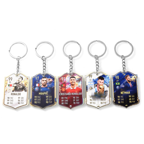Football Score Card Keychain Ronaldo Portugal Kakanemar National Team World Cup Acrylic Pendant Men