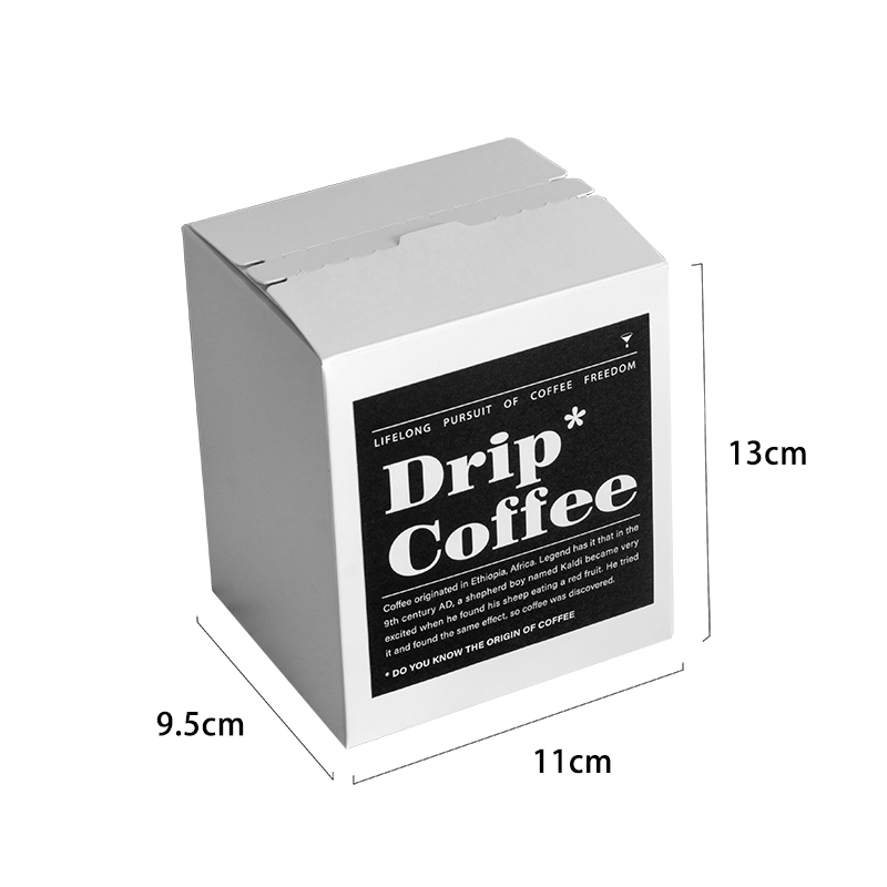Caja de embalaje de café cuelga fácil de rasgar caja de papel en blanco bolsa de té caja de regalo pequeña caja de dulces DIY se puede personalizar