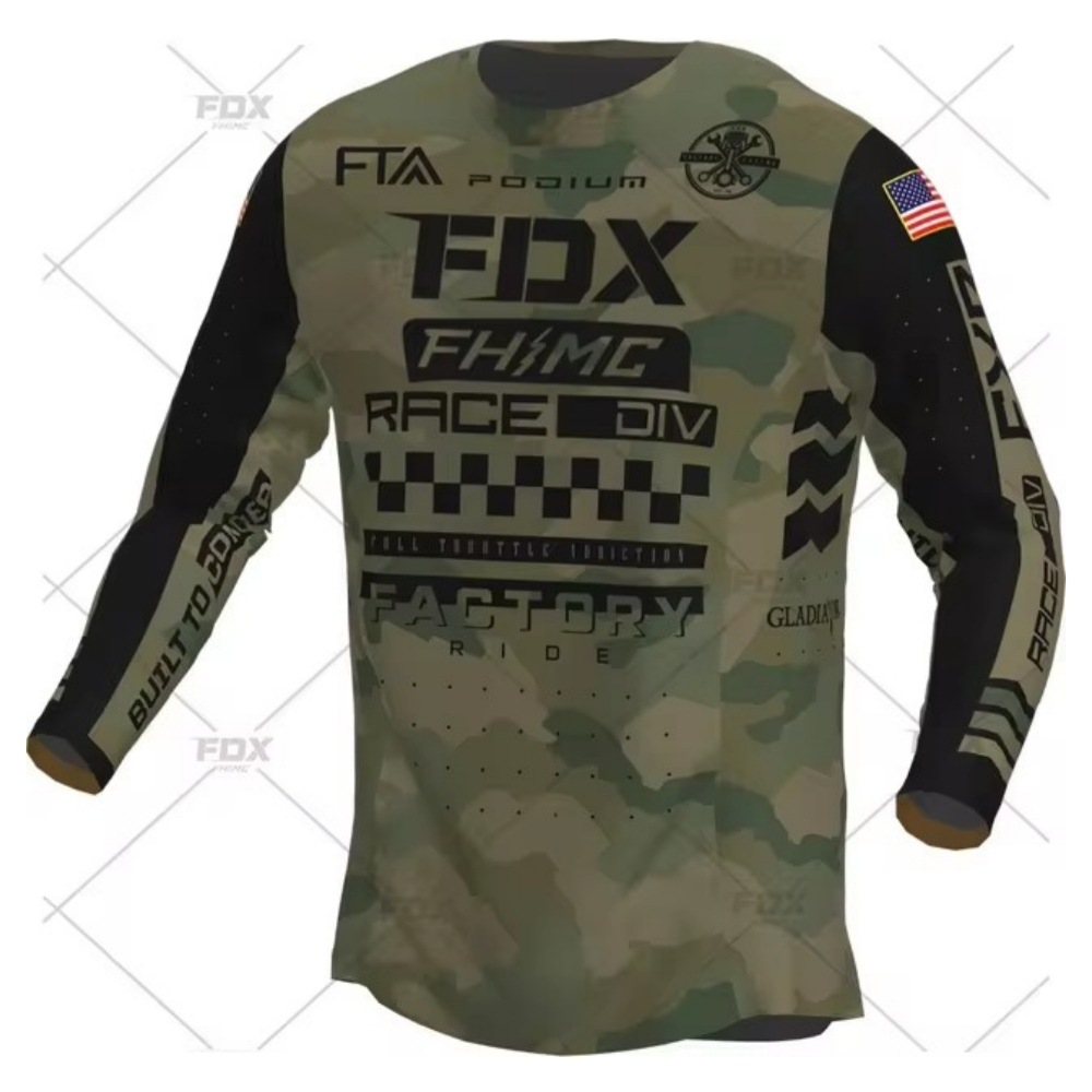 Cross-border Hot Sale FOX Downhill Suit Off-road Men's Long T-shirt Motorcycle Suit DH Mountain Bike Riding Suit Top