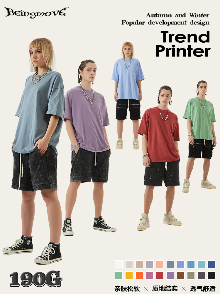 2025 verano marca de moda juvenil de algodón de manga corta para hombres marca de moda camisa en blanco ropa de clase camiseta suelta de manga corta para hombres