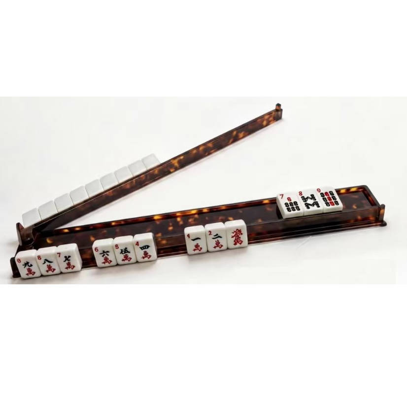 New Tortoiseshell Push Ruler 17.5Inch Non-Slip Push Ruler Multifunctional Mahjong Card Organizer Mahjong Rack Mahjong Card Pusher