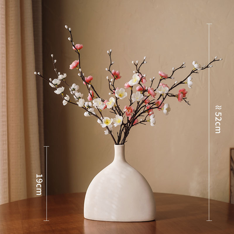 Flor de ciruela de ciruela flor de imitación flor de seda sala de estar gabinete de televisión decoración de mesa de té decoración de estilo chino para el hogar arreglos de flores