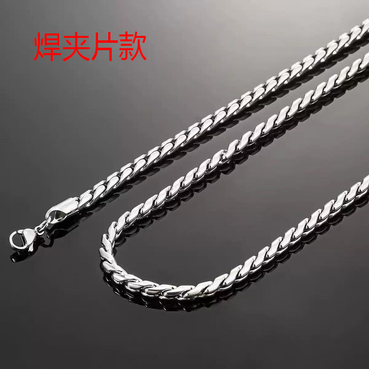 Cross-border European And American Stainless Cuban Necklace, Titanium Steel Twisted Scale Dragon Bone Chain, Simple,_voghion.com