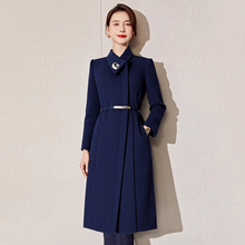 加厚羊毛呢外套女秋冬2025新款高端职业工装呢子大衣售楼部工作服