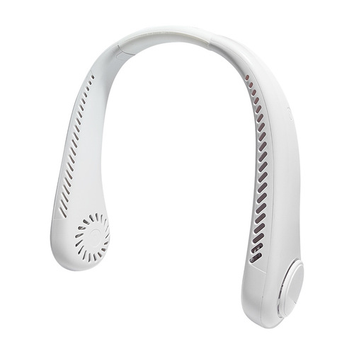 Cross-border silicone leafless collar fan mini portable USB adjustable wind collar small fan