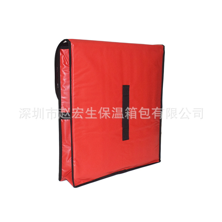 20 pulgadas 22 pulgadas de pizza para llevar bolsa de aislamiento de entrega de alimentos malla roja impermeable portátil grande cuadrado bolsa de pizza