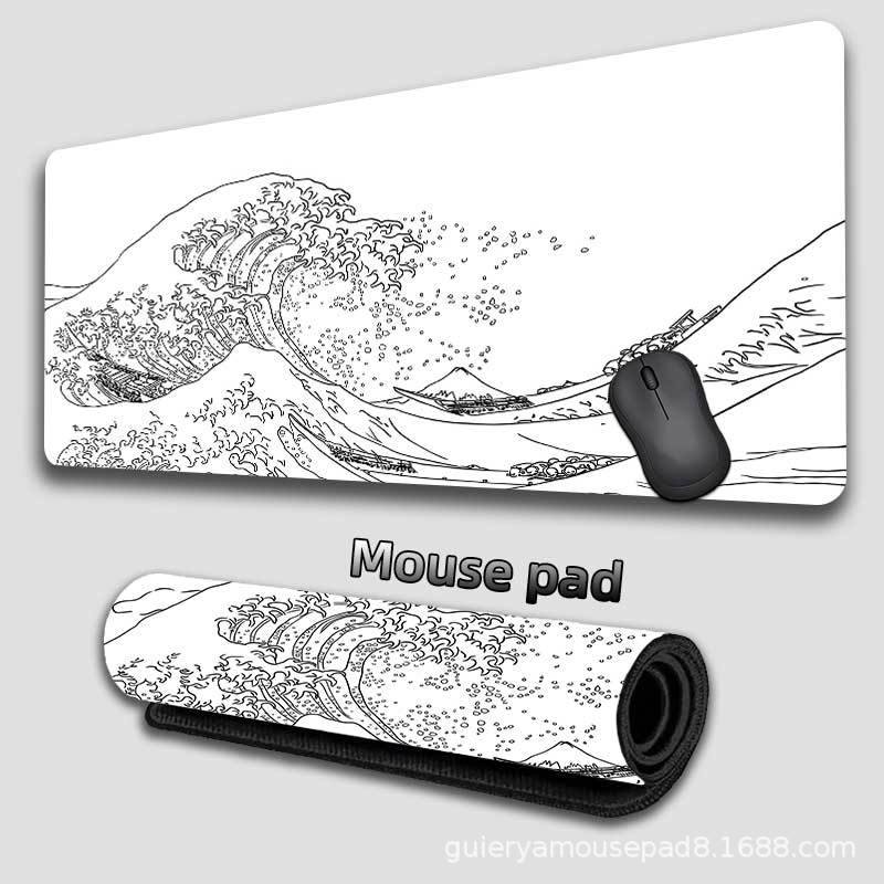 Kanagawa Waves Japanese Wind Alfombrilla de ratón súper grande transfronteriza Alfombrilla de escritorio de oficina personalizada Alfombrilla de ratón para teclado Mousepad