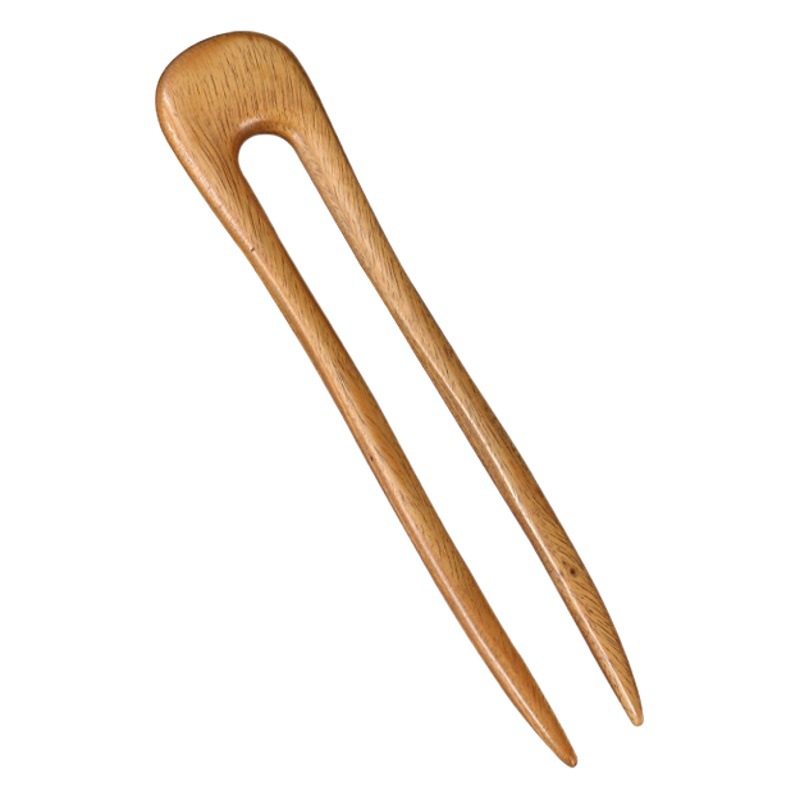 U-shaped double hairpin handmade sandalwood hairpin plate headdress simple modern wood hairpin Chinese clothing antique accessories hairpin wholesale