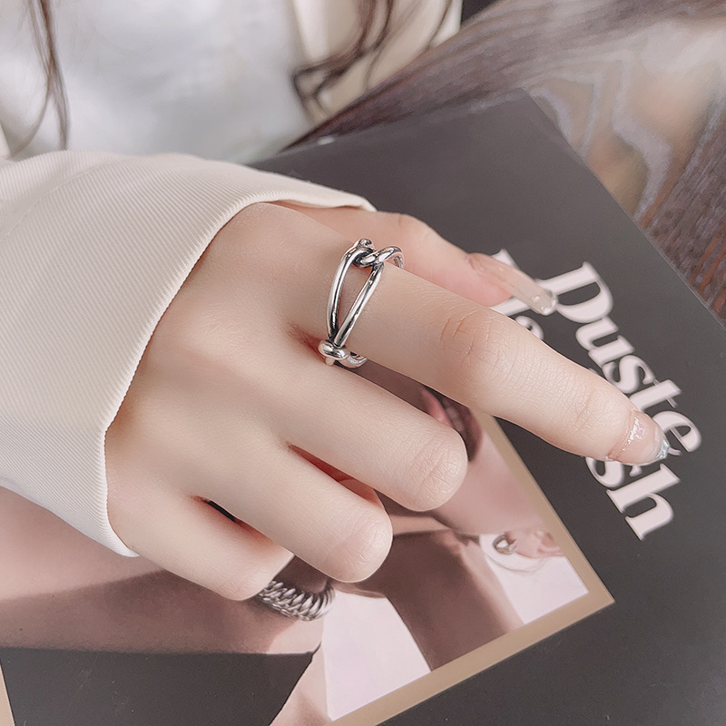 Brand geometric design creative one size ring