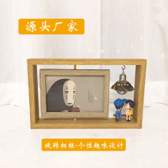 回転フォトフレームの個性的なフォトフレームのデスクトップ装飾フォトフレームライトフレームの6インチ横のデスクトップ装飾フォトフレーム
