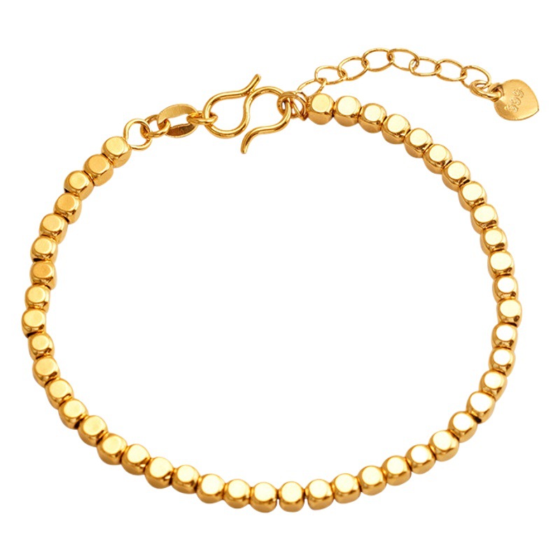 Ventas directas de la fábrica NUEVO LÁSER cuentas pulsera oblicua corte cuadrado azúcar roto plata varios dos damas mano joyería de una sola pieza de entrega