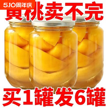新鲜黄桃罐头12罐整箱水果罐头批发礼盒装小罐桃罐头玻璃瓶装包邮