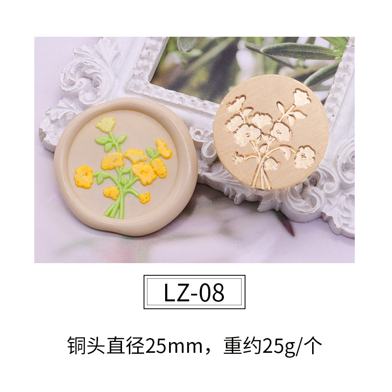 Cabeza de sello de pintura de fuego cabeza de cobre de planta verde patrón confeccionado sobre sellado cera sello de pintura de fuego Cabeza Fábrica al por mayor