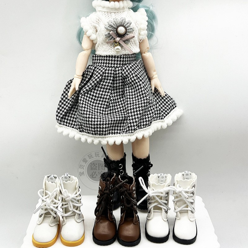 制服款娃鞋6分BJD 30cm关节娃娃靴子骑士女靴 巴比娃娃衣服配