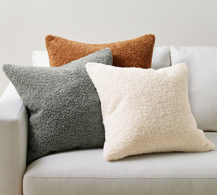 Teddy Plush sofa pillow modern home soft color cushion cover model room bay window pillowcase in stock
