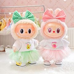 仅衣服】拉布布玩偶衣服水果T蓬蓬纱裙发带套装一二三代LABUBU服