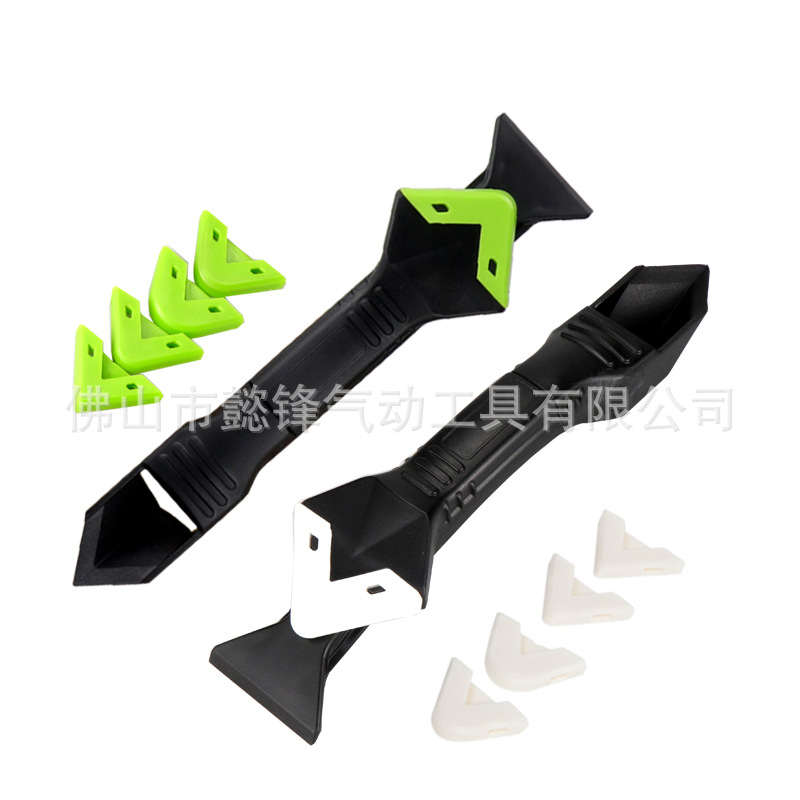 跨境6件套3合一塑料刮刀美缝喷嘴填缝工具密封胶修整密封刮板铲刀
