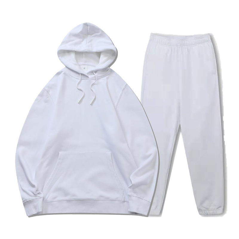 Otoño e invierno nuevo europeo y americano de dos piezas transfronteriza casual deportes con capucha sueltos suéter pantalones traje impreso logotipo