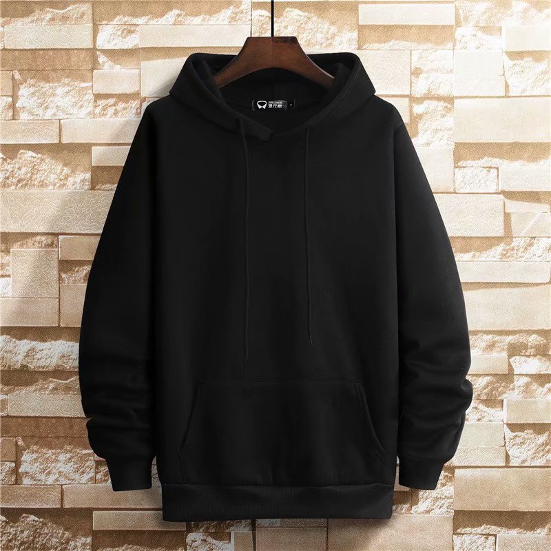 남성 후드 봄 가을 의류 ns 트렌디 한 새로운 단색 기모 두꺼운 한국 느슨한 플러스 사이즈 학생 탑