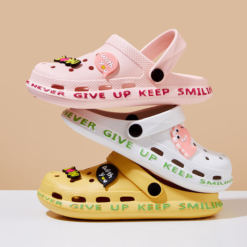 Summer Parent-Child Cave Shoes Cute Cartoon Outer Wear Children's Flat Home Indoor Soft Slippers Women's Sandals