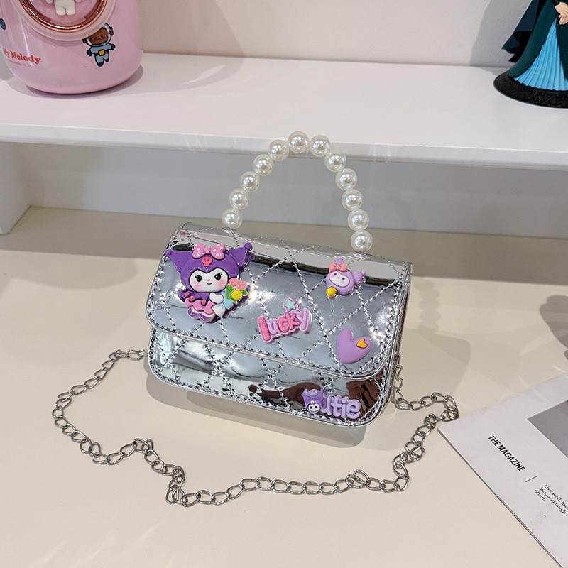 Bolsos infantiles, bolsos de moda princesa de perlas, bolsos de cambio de chicas lindas, bolsos de hombro de chicas