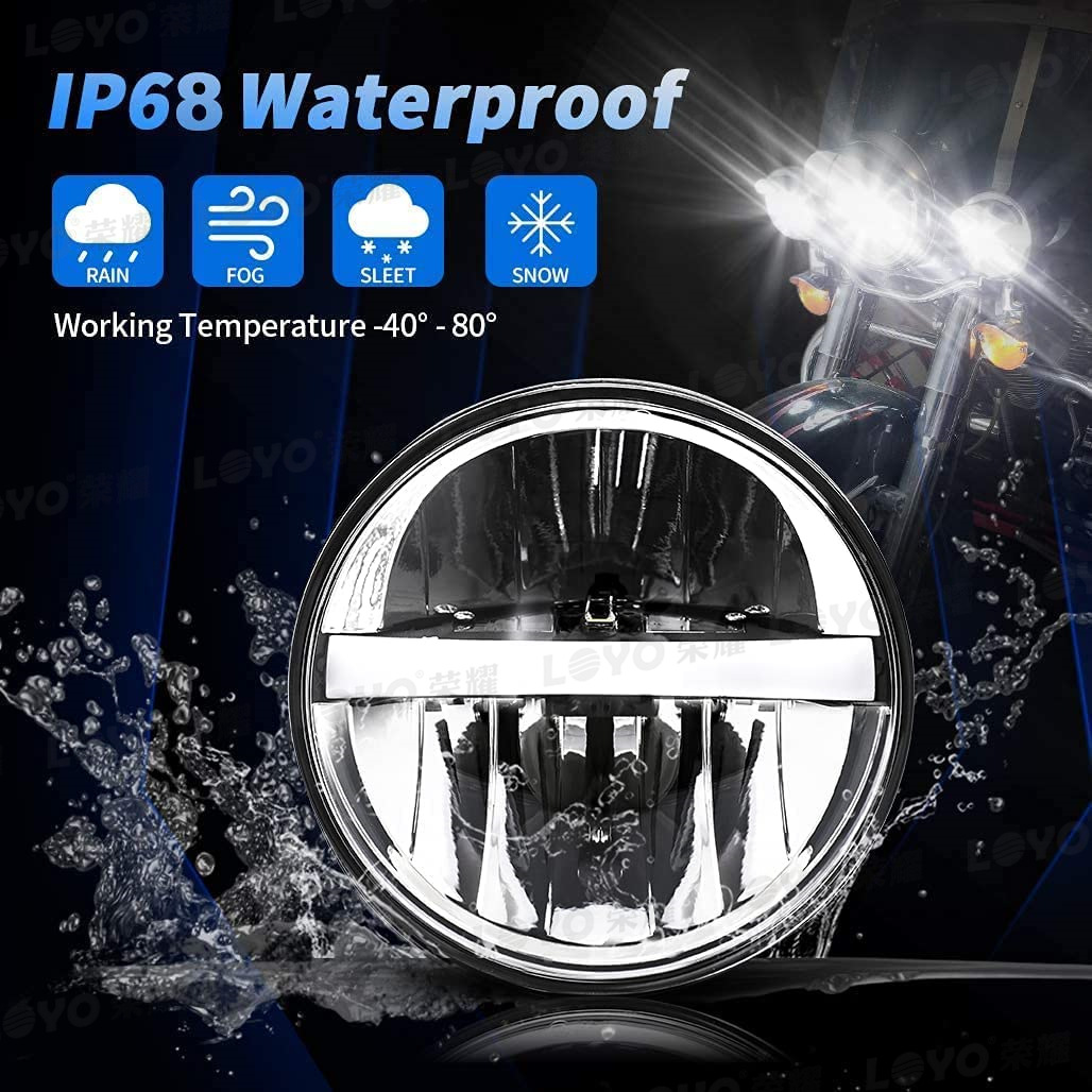 5.75inch 30W Led Harley Headlight Suitable for Harley Motorcycle High and Low Beam Integrated Headlight
