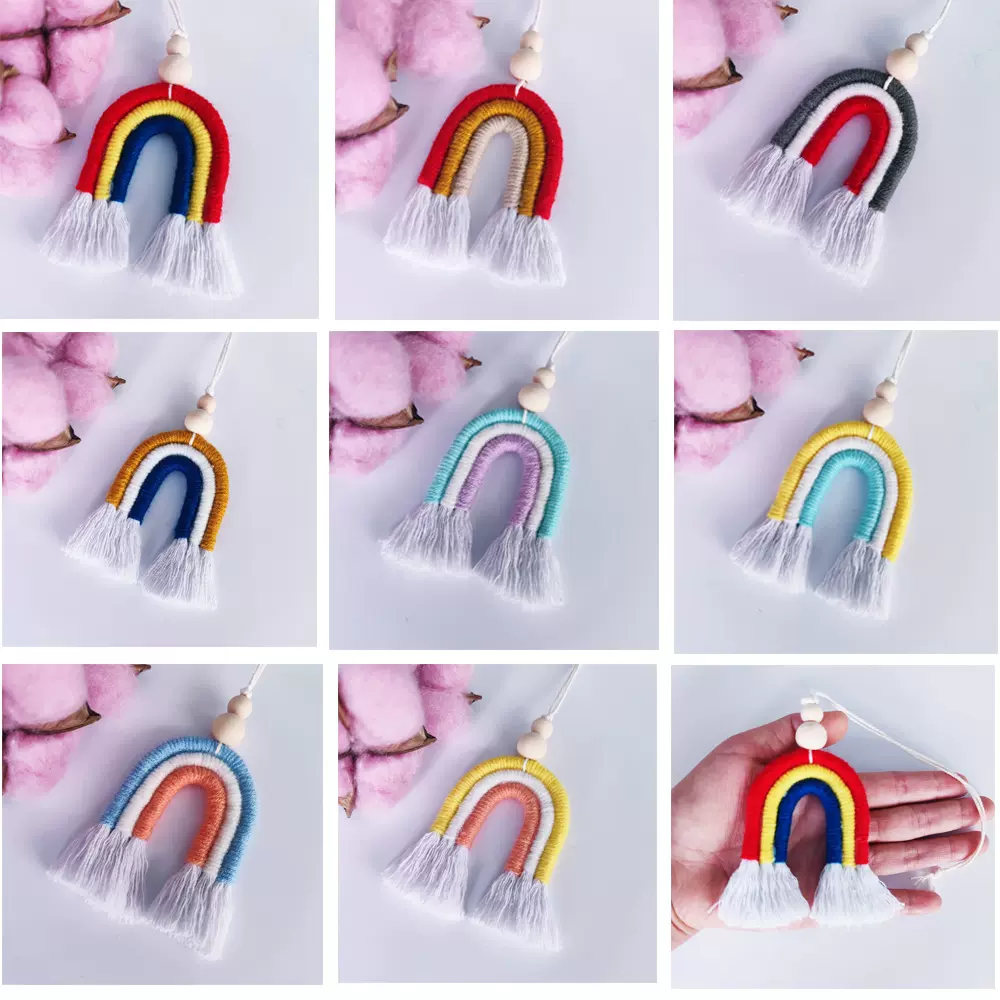 Ins迷你彩虹挂饰挂件创意家居装饰儿童床幔婴儿床窗帘包包装饰品