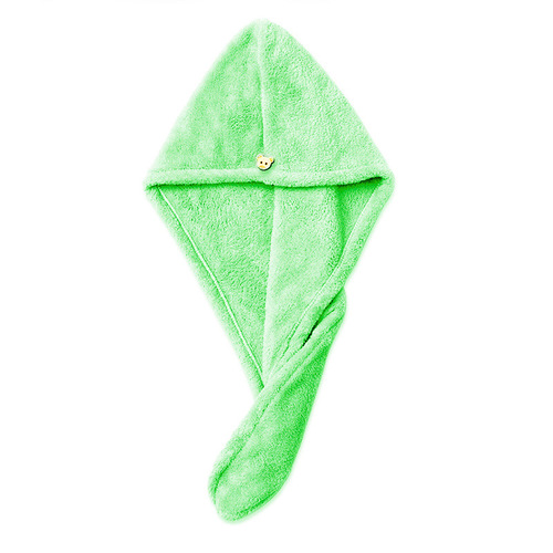 Household plain cartoon water-absorbent quick-drying hair towel double-layer coral velvet shower cap dry hair cap for women thickened and super strong
