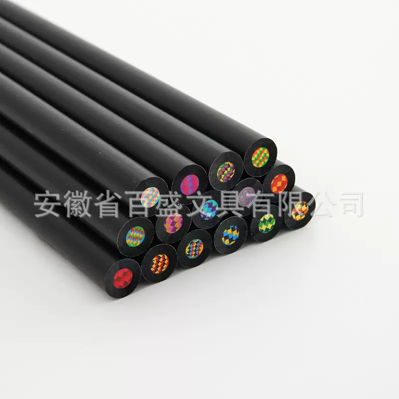 黑木大杆满天星彩虹铅笔亚马逊跨境儿童绘画创意文具工厂直销