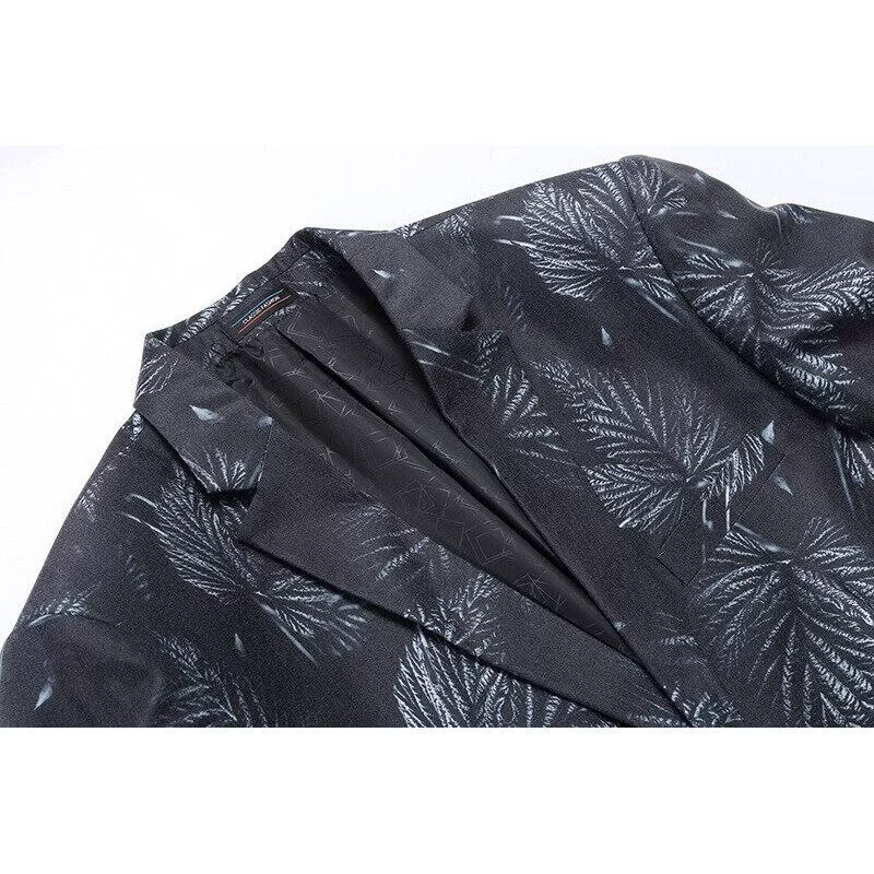 Мужской пиджак для досуга, приталенный, большие размеры M–6XL, рисунок 504 чёрно‑серый и 505 чёрный