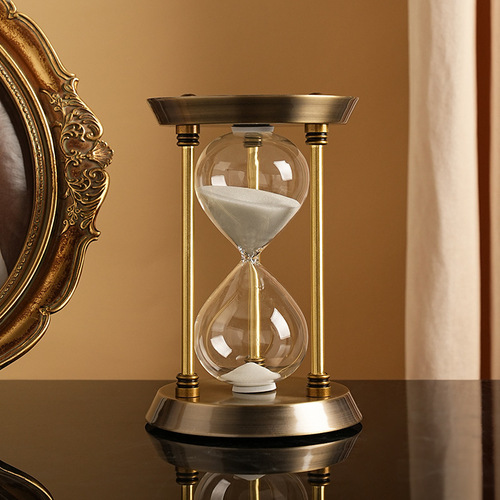 Nordic home creative glass hourglass timer bookshelf TV cabinet personalized soft decoration retro hourglass decoration