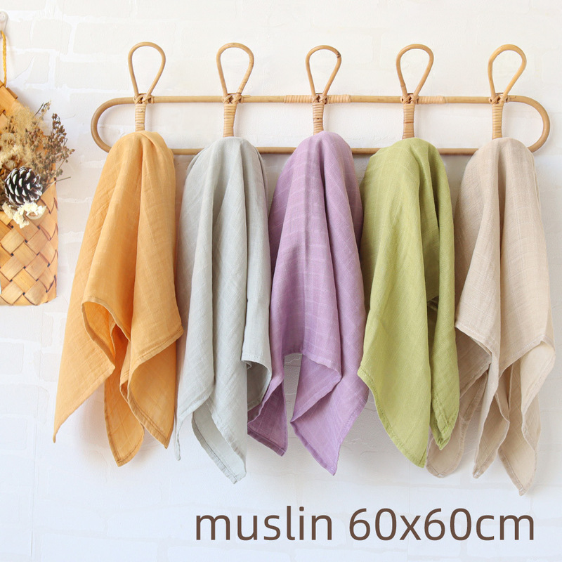 Pure color Muslin bamboo cotton gauze saliva towel baby small square towel baby hand towel newborn bath towel 60cm Pure color Muslin bamboo cotton gauze saliva towel baby small square towel baby hand towel newborn bath towel 60cm
