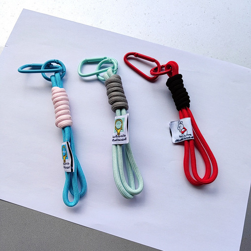 Nylon woven cloth color rope men's and women's keychain carabiner couple's keychain mobile phone pendant bag lanyard