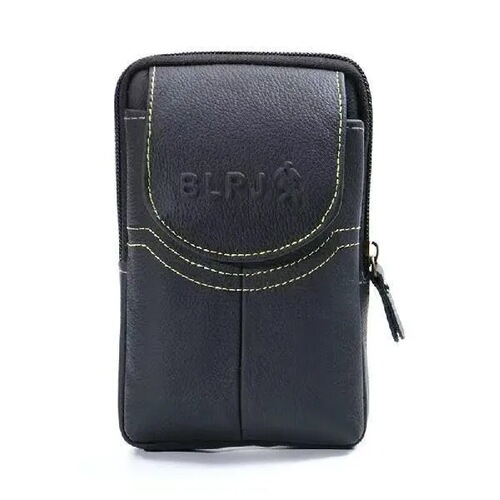 Mobile phone bag men's genuine leather waist bag for working on the construction site multi-functional men's bag fashionable personal top grain leather zero money bag