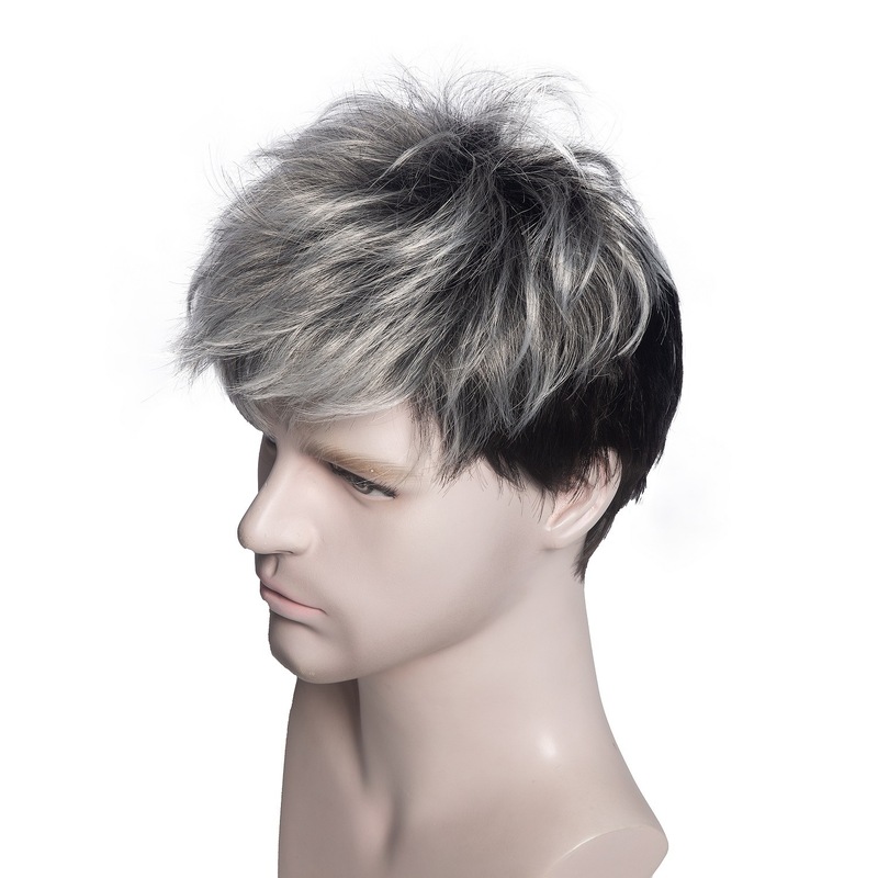 男性のかつら欧米の外国貿易ファッションのショートヘアの混色の柄がふわふわしています。|undefined