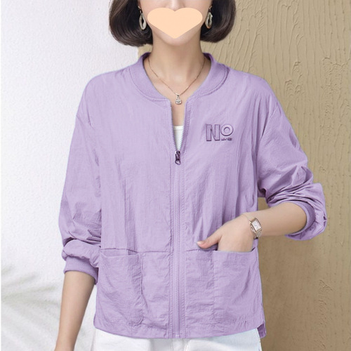 Lightweight Short-Sleeve Women's Sun Shirt 2025 Mother's Style Casual Baseball Jacket Small Figure Jacket Top for Summer
