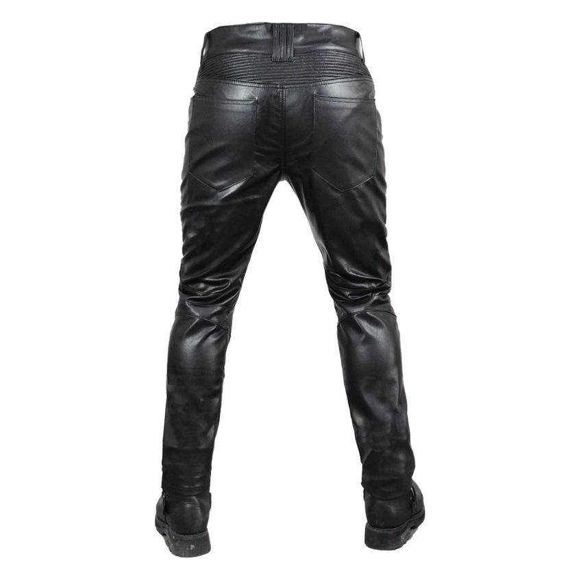 Volero motocicleta Caballero pantalones de montar rectos pantalones anti-caída motocicleta impermeable a prueba de viento estiramiento pantalones de cuero pantalones de carreras