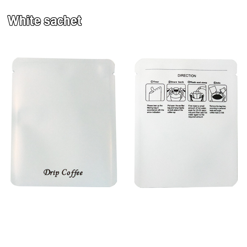 Pla bolsa de oreja sellada de tres lados papel de aluminio de color Chapado en aluminio papel de filtro de café lavado a mano bolsa de embalaje pequeña al por mayor