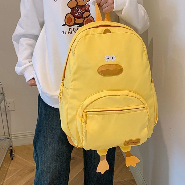 Cartoon Little Duck Schoolbag for Girls, College Students, Korean Junior High School Students, Korean Style Girl Backpack, Female Student Backpack
