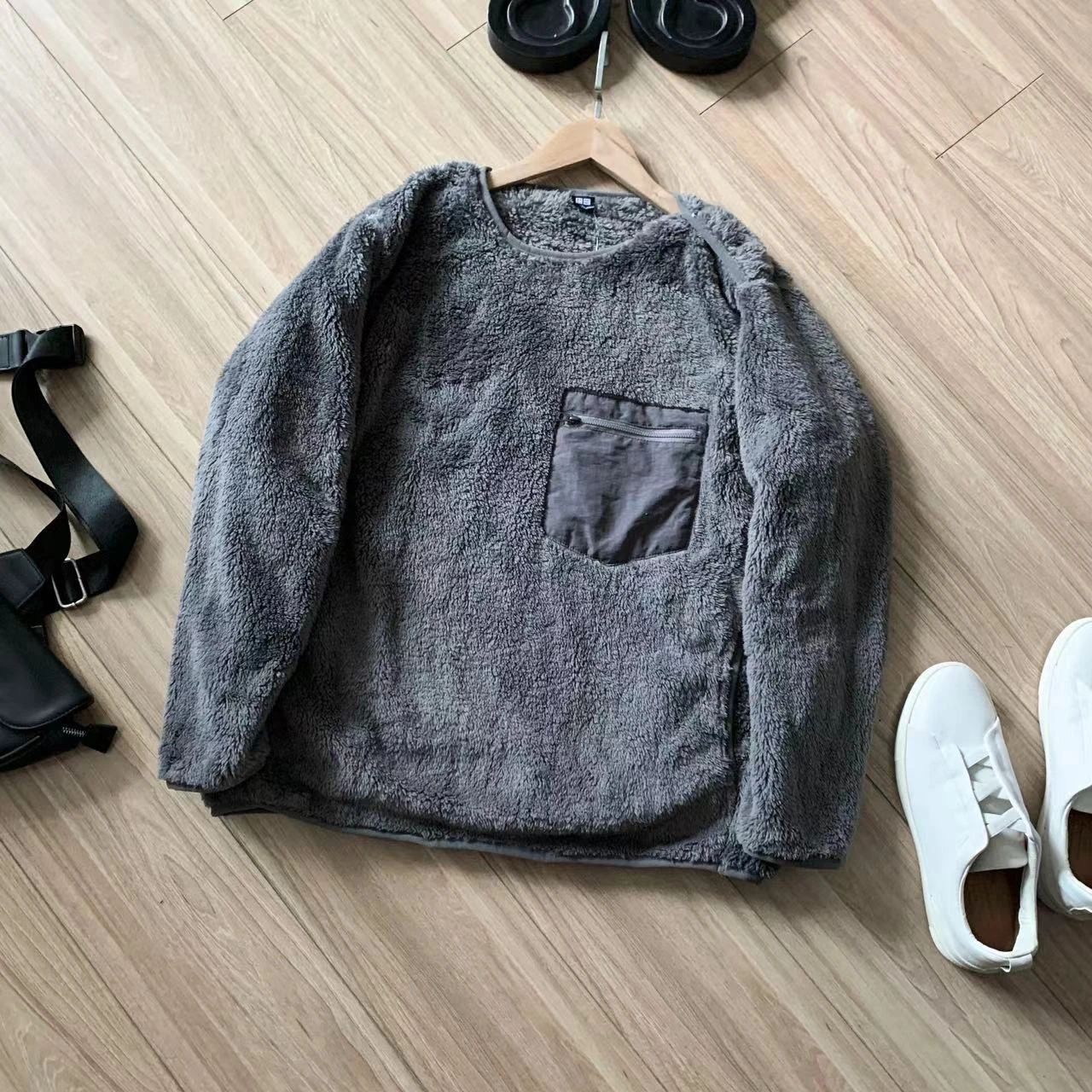 Men's Clothing Fitting room! Super soft! Designer cooperation men's style polar fleece pullover casual sweater jacket_voghion.com