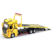 1:24合金平板拖车模型道路救援车声光双开门可拖24比例儿童玩具车